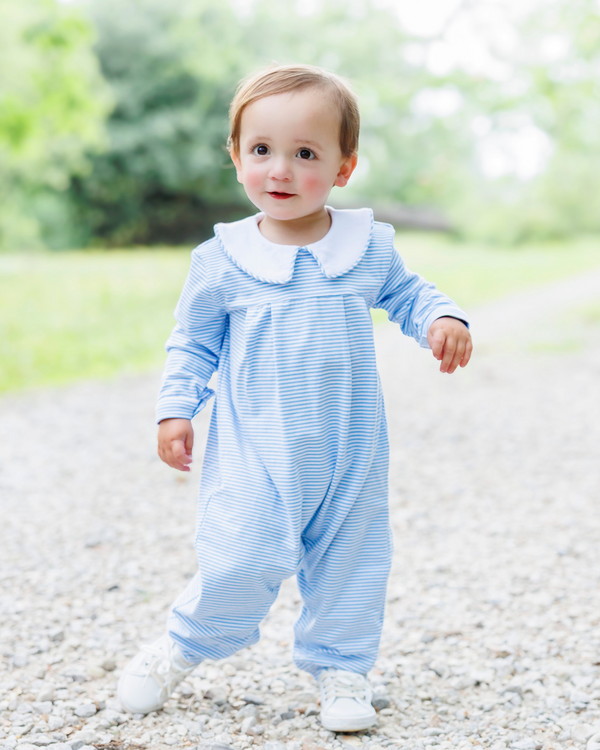 Henry Romper - Cornflower Stripe