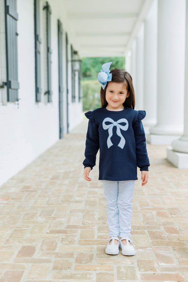 Blue Blooms Ruffle Sweatshirt Set