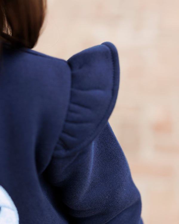 Blue Blooms Ruffle Sweatshirt Set