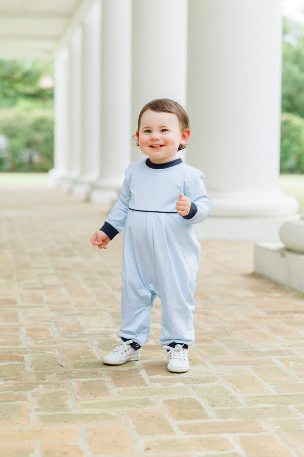 Patrick Romper - Mini Blue Gingham