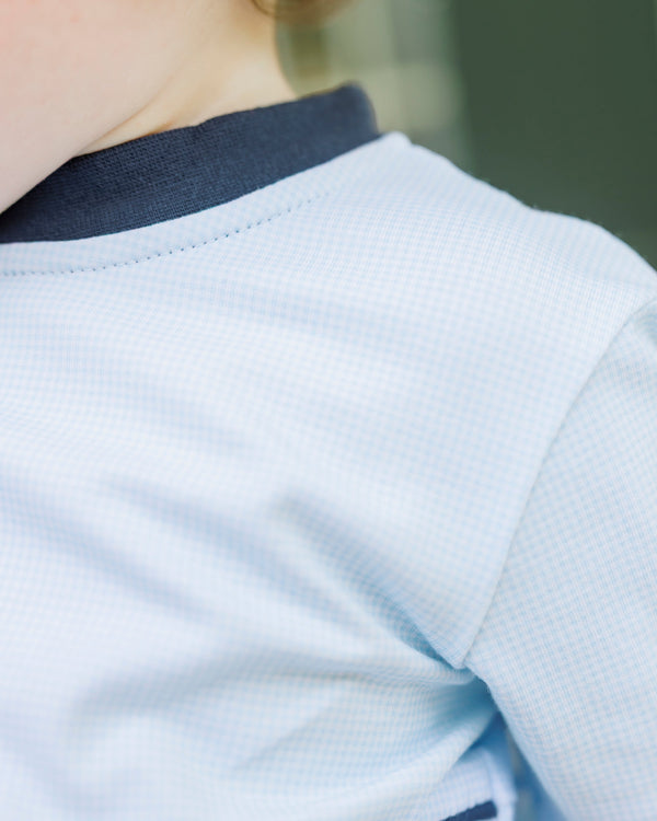 Patrick Romper - Mini Blue Gingham