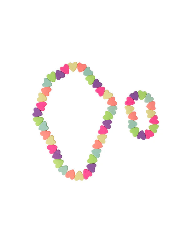 Sweet Tart Heart Necklace & Bracelet Set