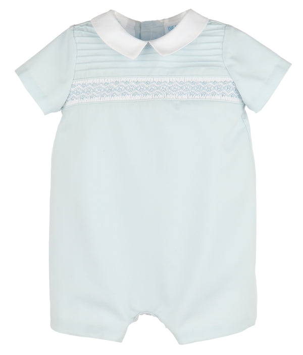 Classic Smocked Romper- Blue