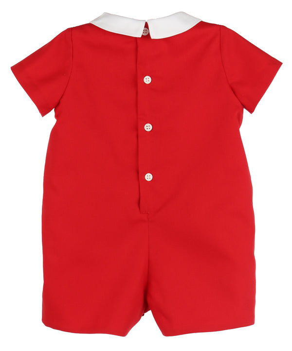 Classic Smocked Romper- Red