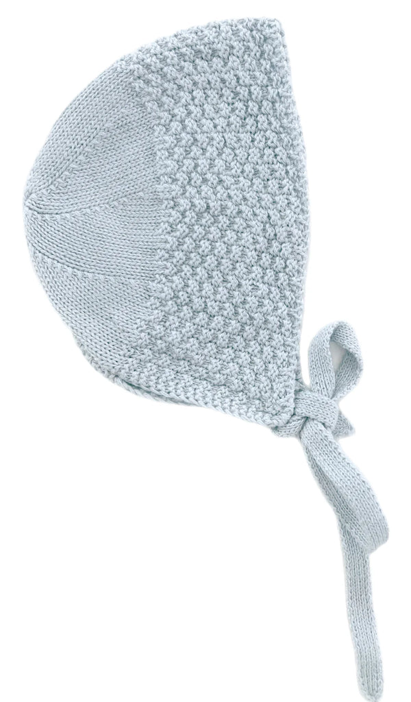 Bonnet W/ Rice Stitch- Light Blue