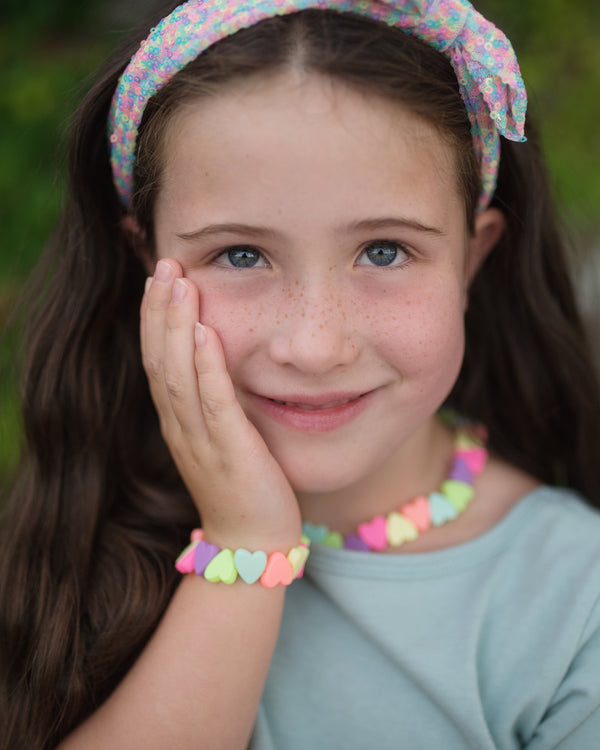 Sweet Tart Heart Necklace & Bracelet Set