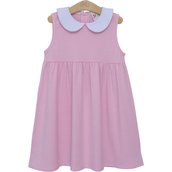 Charlotte Sleeveless Dress- Light Pink Stripe