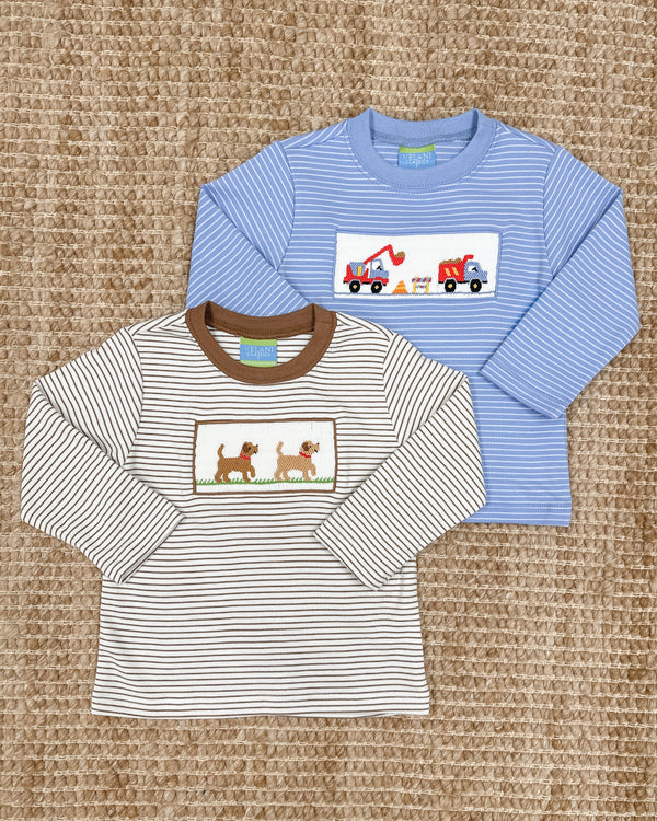 Labrador Knit Stripe LS T-Shirt- Brown