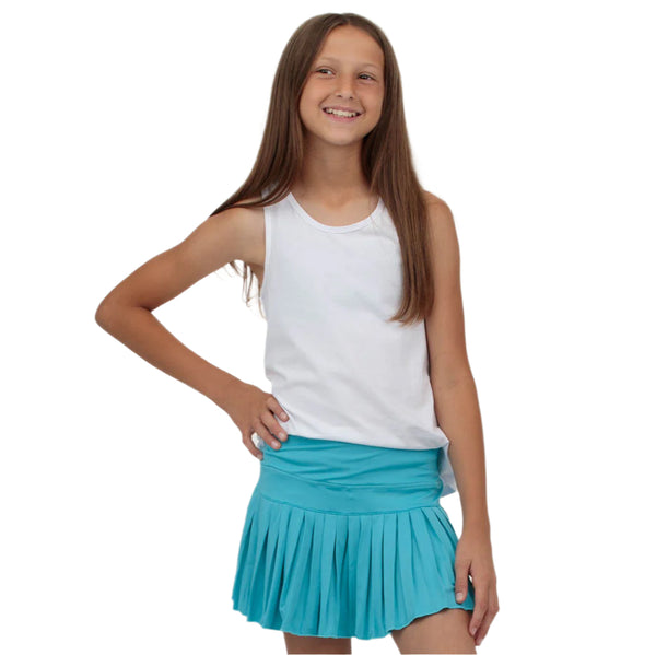 Mini Pleated Skort- Solid Turquoise