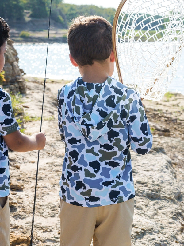 Fish Camo Catch Performance Hooded Shirt