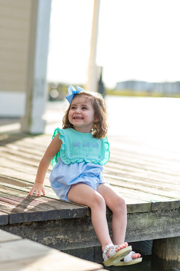 Crab Embroidery Ruffle Bubble