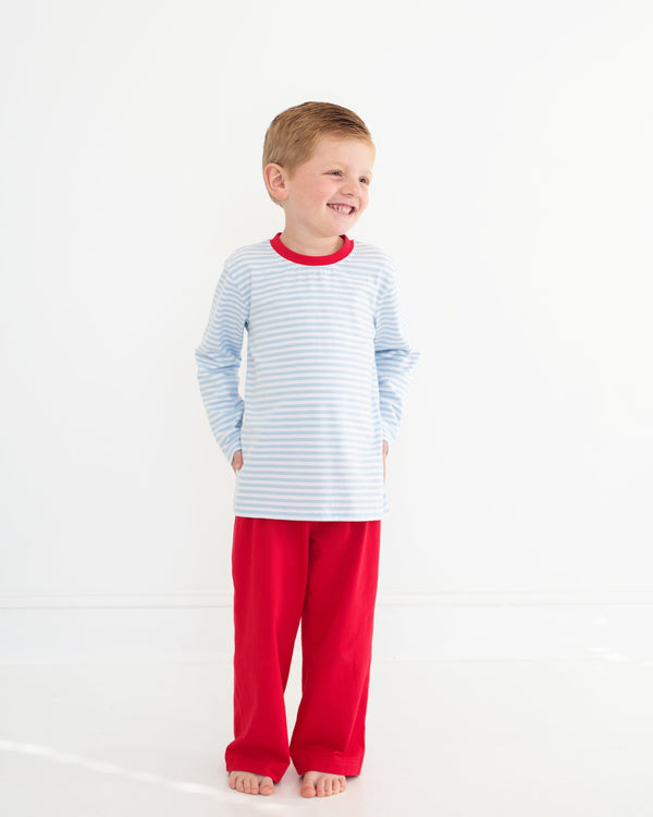 Thomas Shirt Light Blue Stripe & Red