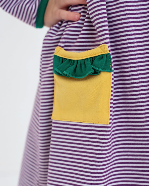 Mardi Gras Colorblock Pocket Dress