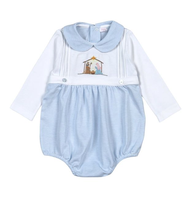 Holy Night Embroidered Bubble- Blue