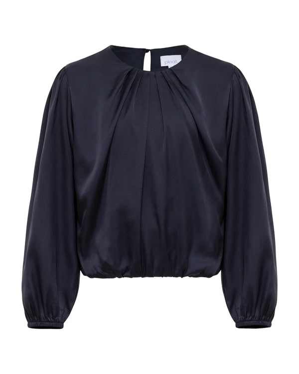 Wren Top- Navy Satin