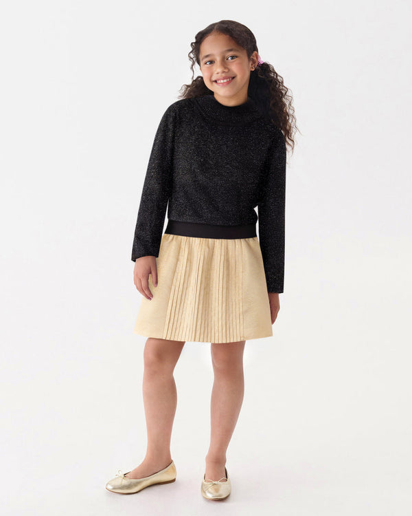 Gold Pleated Fun Skirt