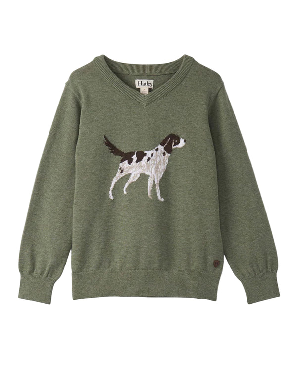 Hunting Dog V-Neck Sweater
