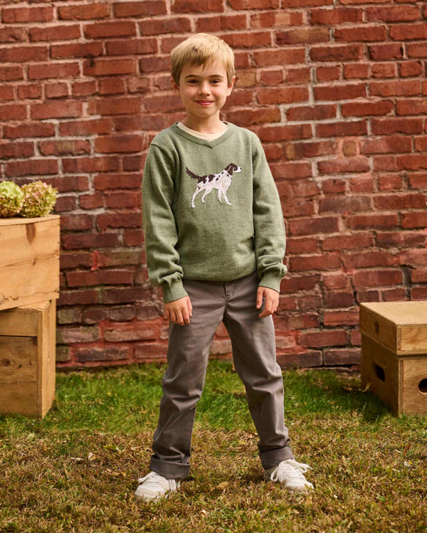 Hunting Dog V-Neck Sweater