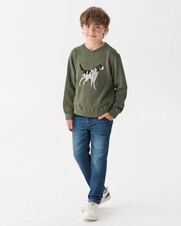 Hunting Dog V-Neck Sweater