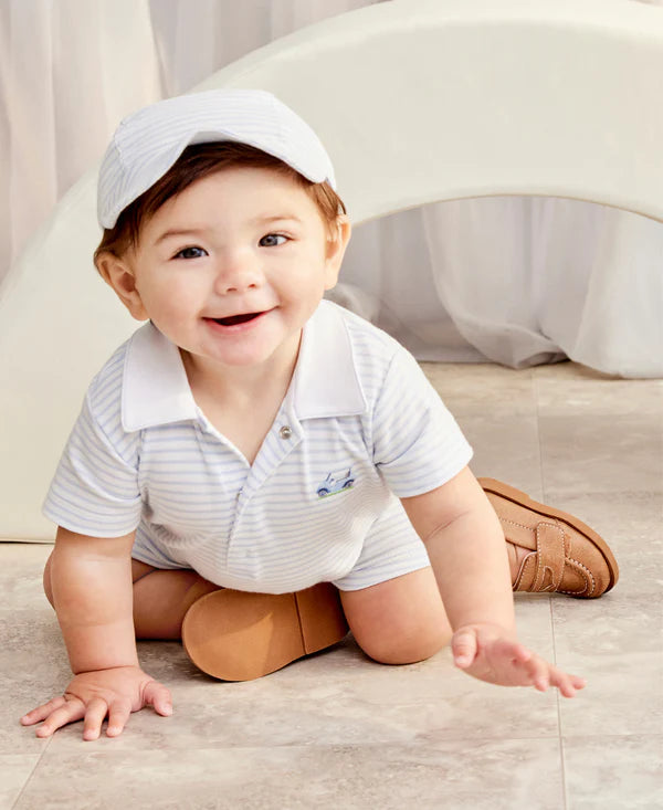 Fairway Foursome Playsuit- Light Blue Stripe