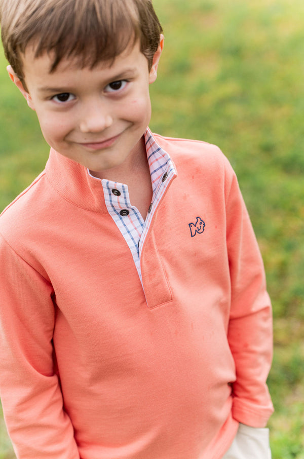 Sporty Snap Pullover- Crabapple