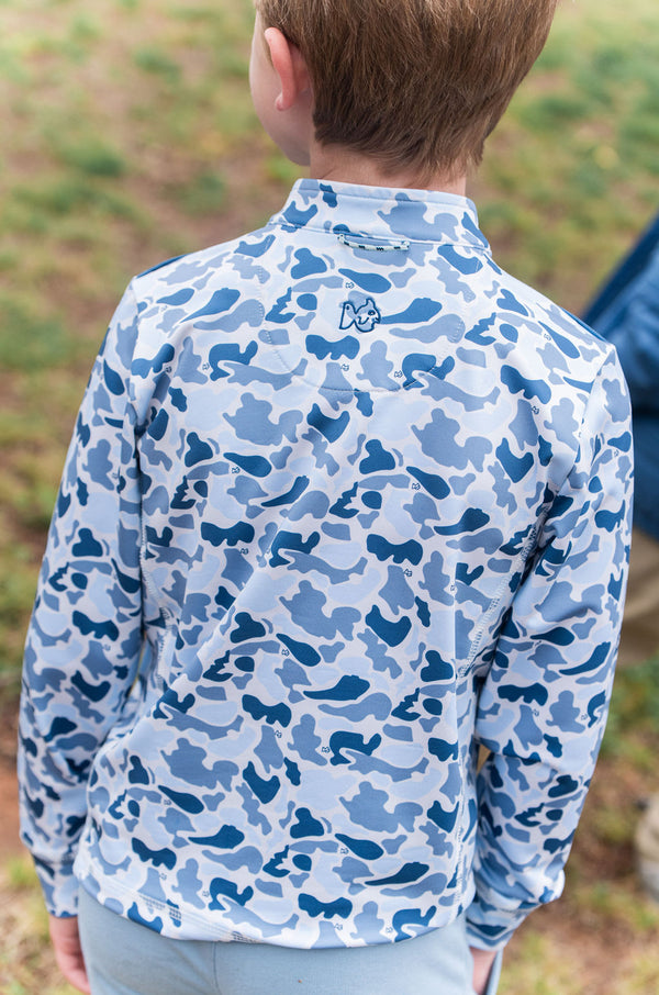 Pro Performance 1/4 Zip Pullover- Blue Break Point Camo