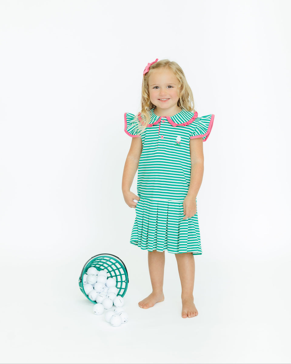 pink and green striped golf dress Pink Striped Polo Dress | Women's Clothing