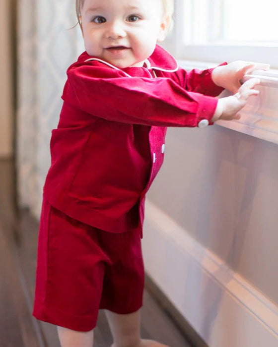 Red Corduroy- Dressy Short Set