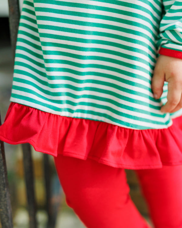 Santa Paws Ruffle Pants Set