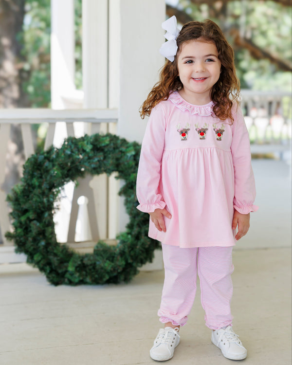 Run Run Rudolph Ruffle Pants Set