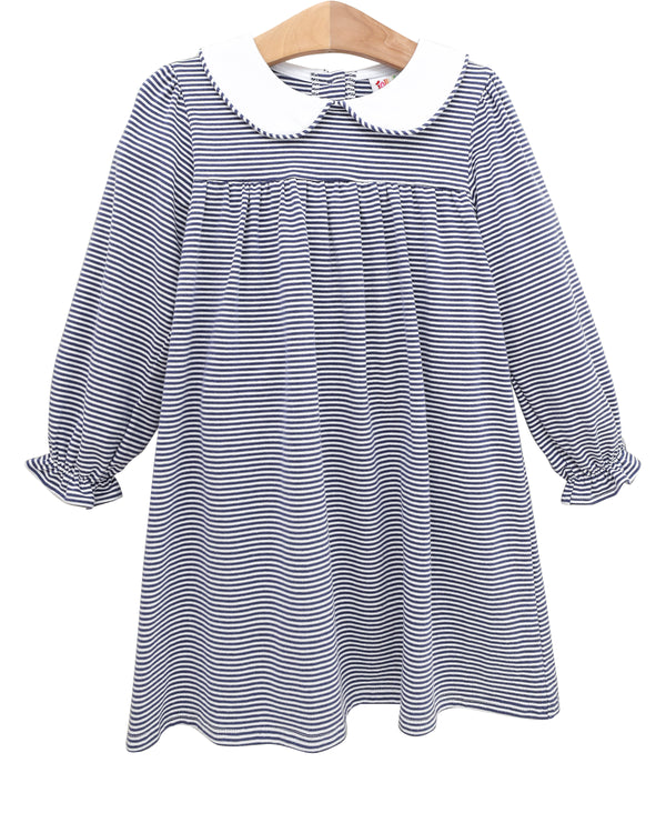 Lottie Dress - Navy Stripe