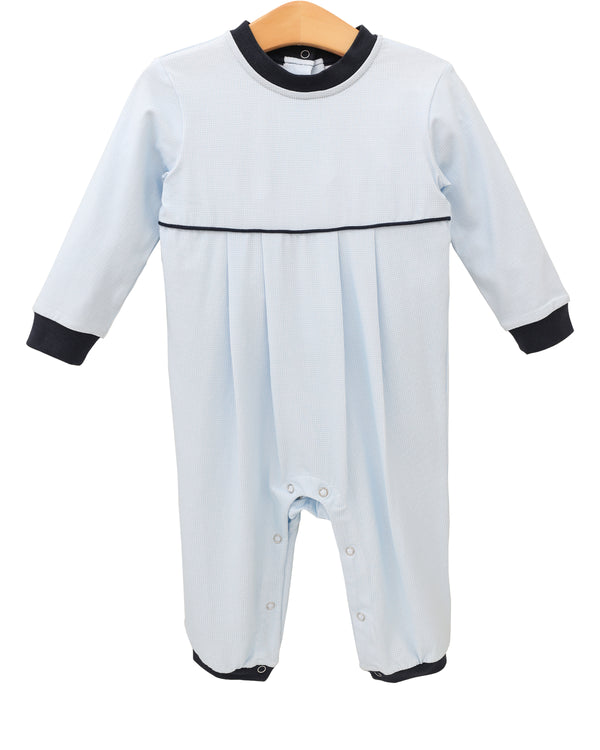 Patrick Romper - Mini Blue Gingham