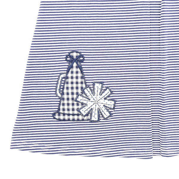 Stand Up and Holler Pleat Dress- Navy Stripe