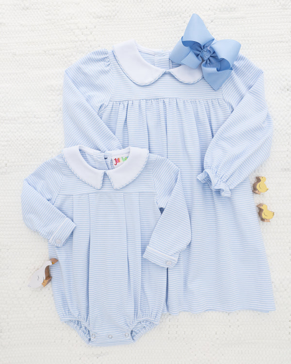 Lottie Dress - Light Blue Stripe