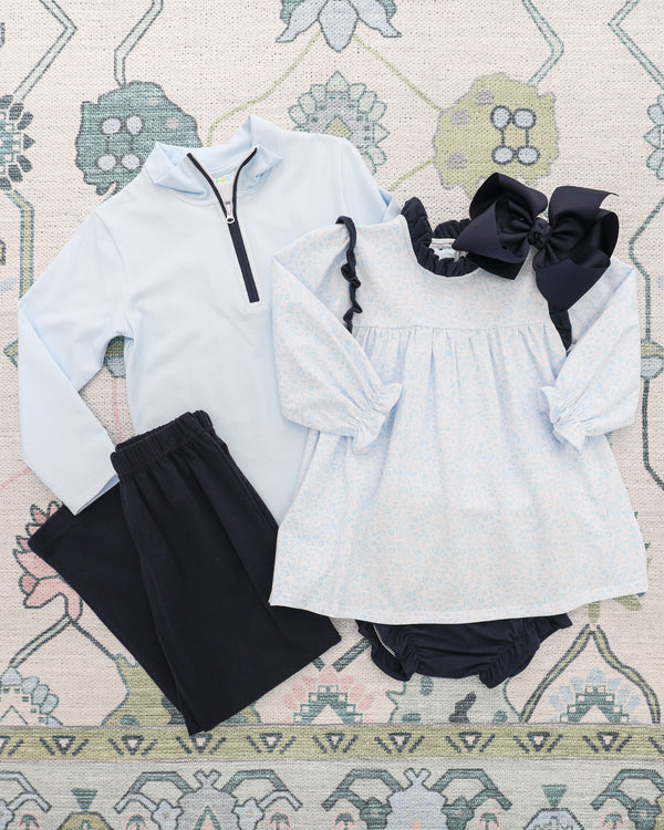 Evan Pullover Pant Set- Mini Blue Gingham