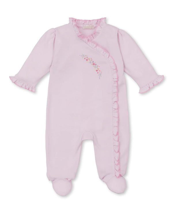 Premier Flowers & Vines Pink Hand Emb. Footie