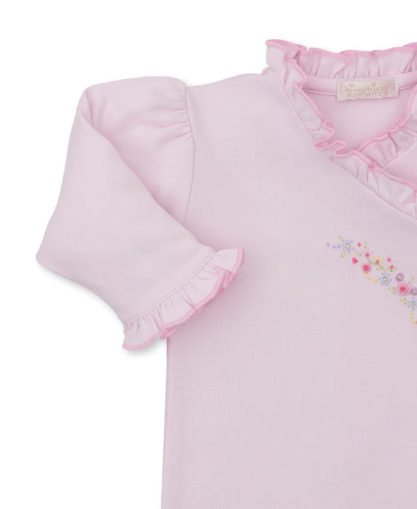 Premier Flowers & Vines Pink Hand Emb. Footie