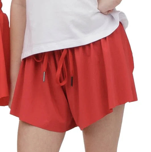 Butterfly Flowy Shorts- Crimson
