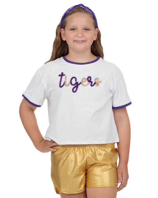 Tinsel Game Day Ringer Boxy T- Tigers