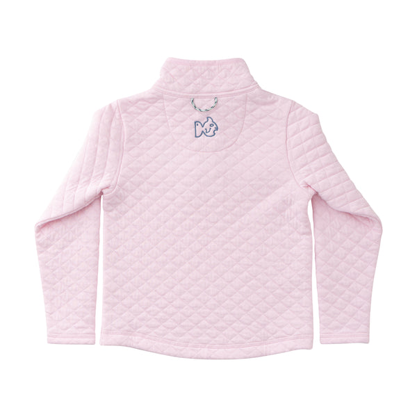 Quilted Zip Pullover- Pink Tulle