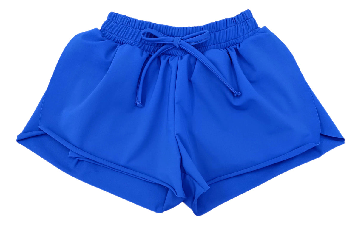 ●Bad Blue● Check Twin Bottons Shorts (Blue) Boys Woven Shorts-Starboard Blue | Boden USA