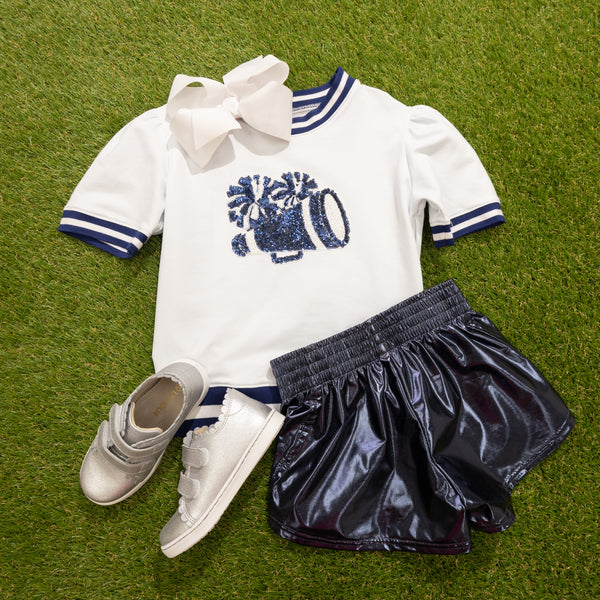 Steph Shorts Metallic- Navy