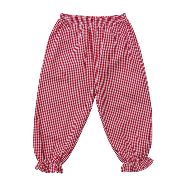 Ruffle Bloomer Pants- Red Gingham