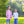 Load image into Gallery viewer, Pink Stripe & Cobalt Blue Pocket Pants Set