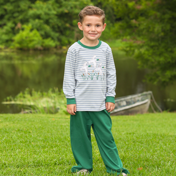 Mallard Embroidery Pants Set