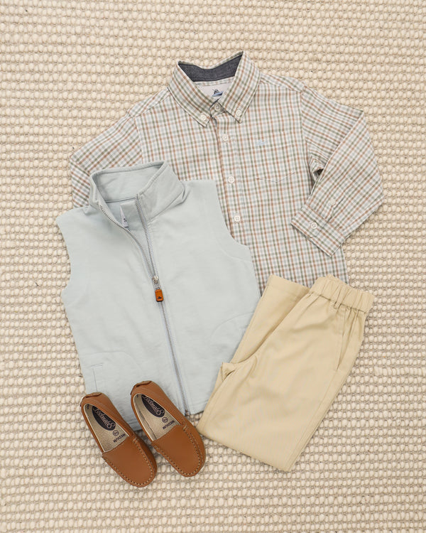 LS Dress Shirt- Brown/Green