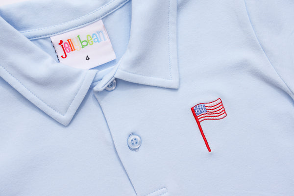 American Flag Embroidery Polo