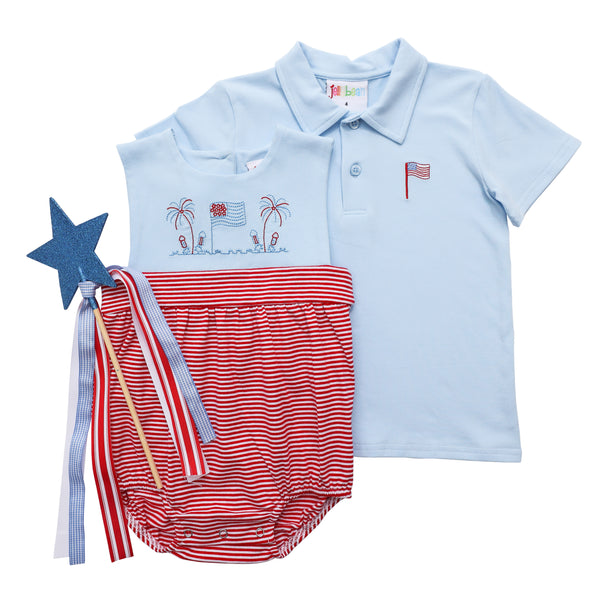 American Flag Embroidery Polo