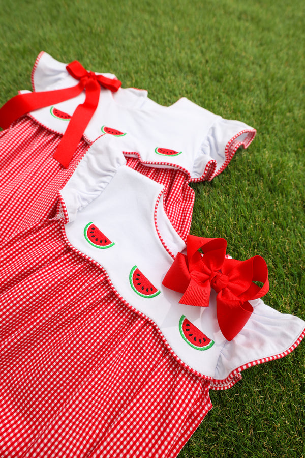 Watermelon Scallop Dress