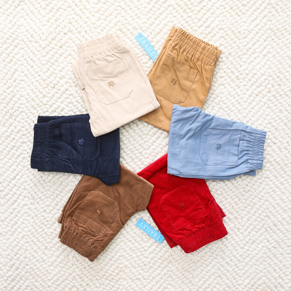 Charlie Pull on Pant- Khaki Twill